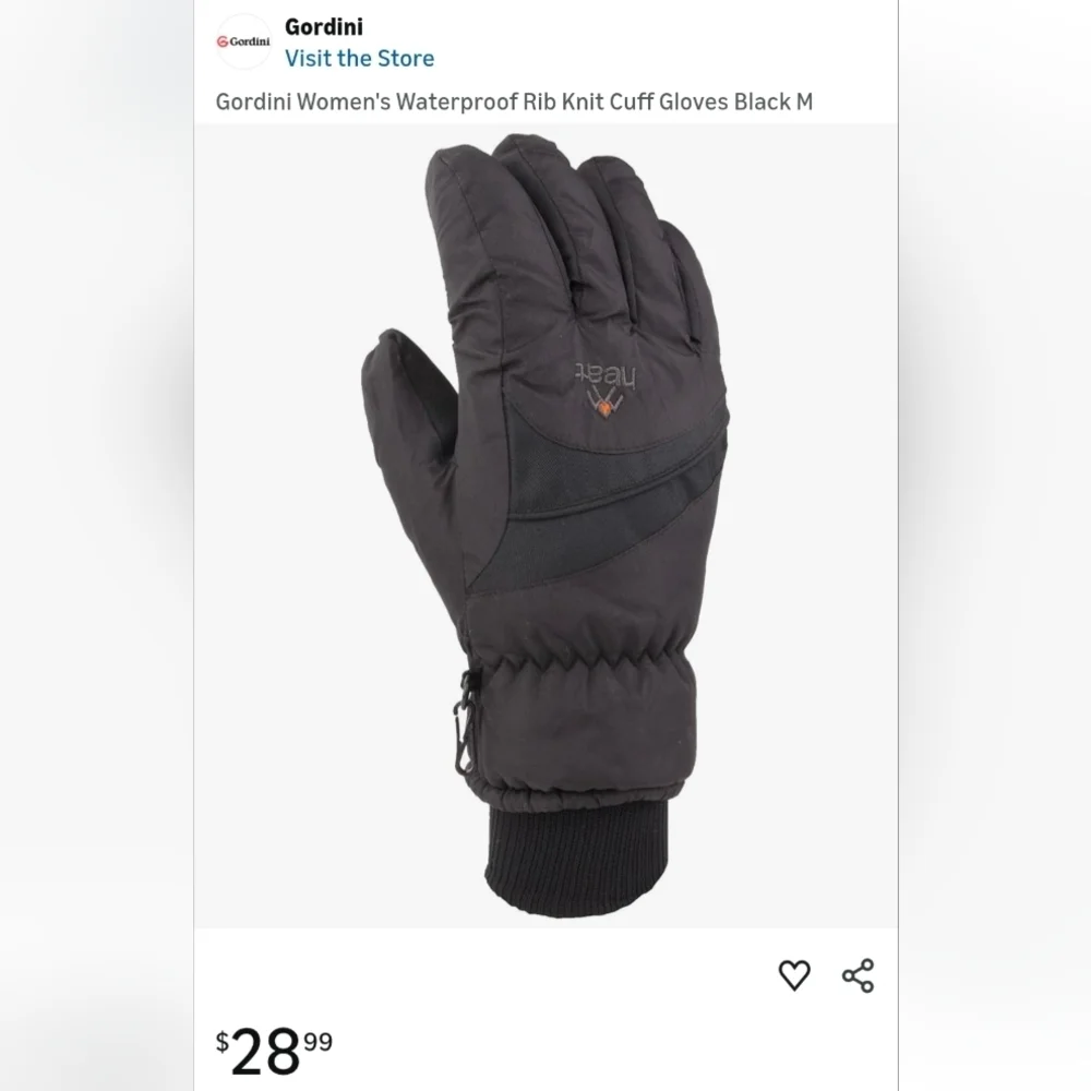 Gordini Waterproof Nabtic Black Women's Gloves